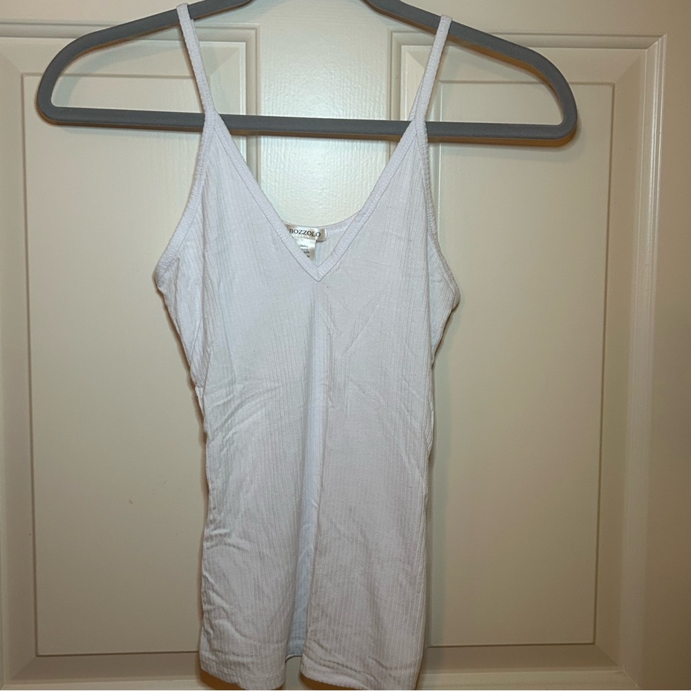 Bozzolo White Fitted Camisole with Spaghetti Straps